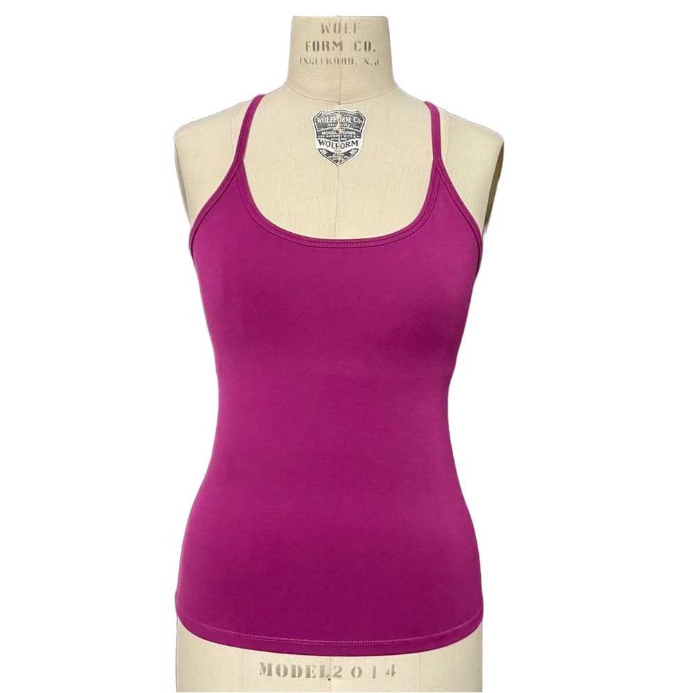 FREE PEOPLE magenta purple/pink Movement longline tank, S